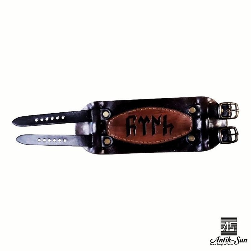GökTürkçe Türk Deri Bileklik